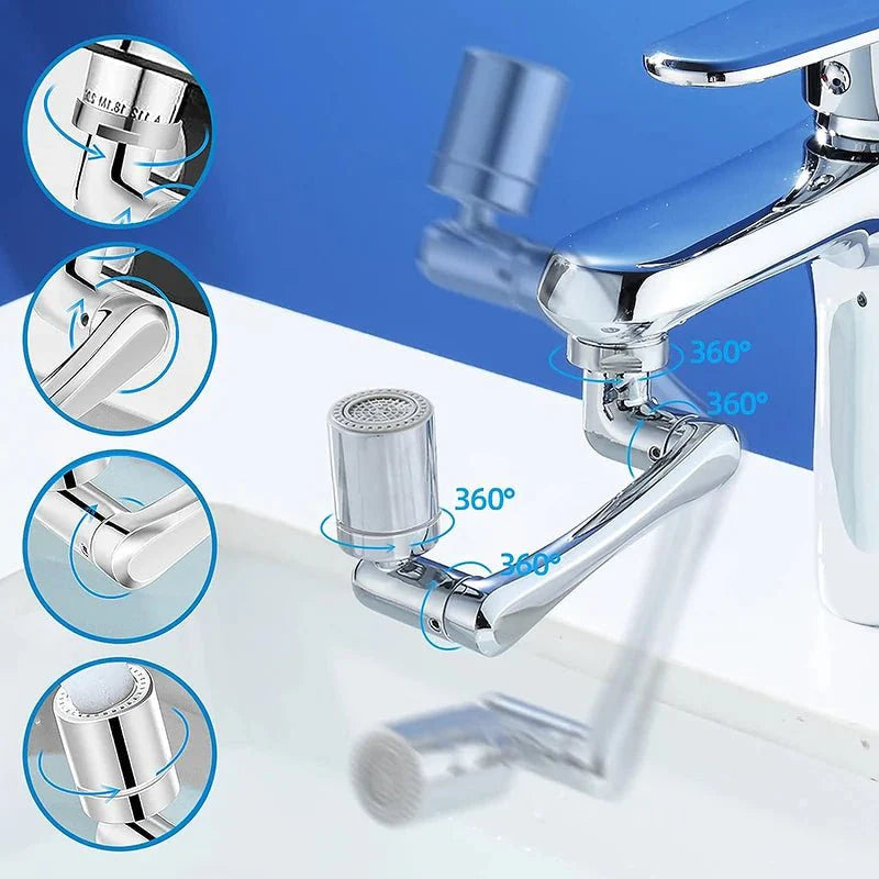 Sprayer Head - Extensor Universal em Inox com Rotação de 1080° Importe Go Inox com 2 jatos Kit 1 - 1x Unidade 