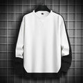 Sudadera con capucha de manga larga para hombre, Jersey informal de cuello redondo, estilo Hip Hop, Harajuku coreano Importe Go White S 