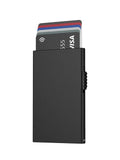 Tarjetero minimalista para hombre, billetera delgada de Metal con bloqueo RFID, Protector de tarjetas Pop-Up Importe Go Black 