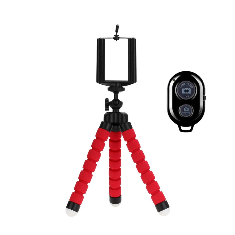 Tripés para celulares, mini suporte para câmera móvel, clipes em smartphone, monopé, octopus, tripod stativ Importe Go Remote RedT 