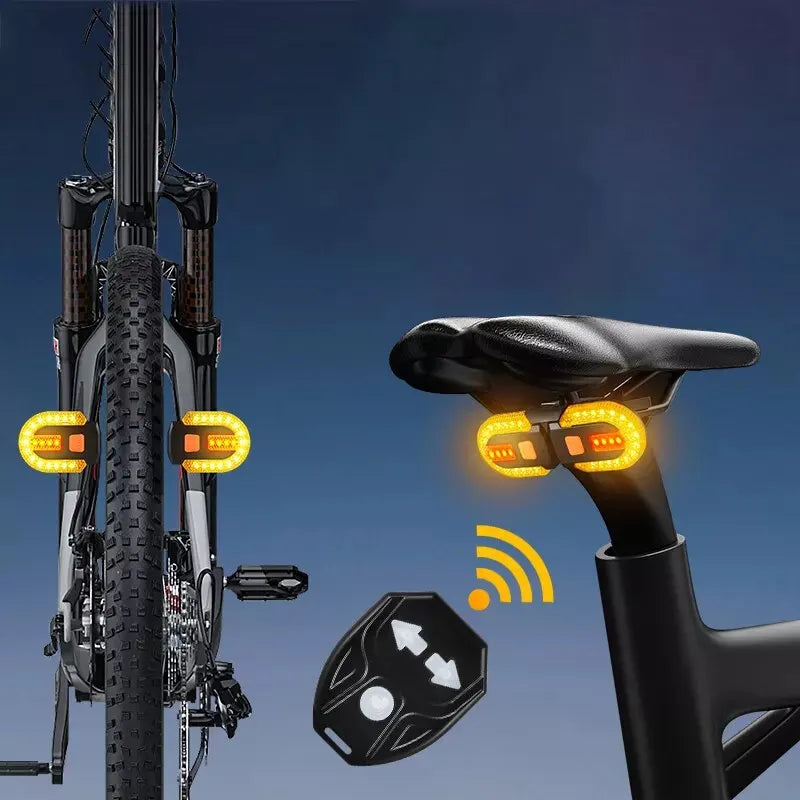 USB Recarregável Bike Turn Signal Traseira Luz, Lâmpada LED Bicicleta, Luzes traseiras de bicicleta, MTB Tail Light, Luzes sem fio, Acessórios de bicicleta Importe Go 