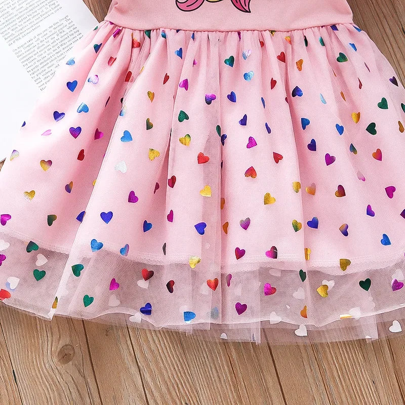 Vestidos unicórnio para meninas, traje infantil de lantejoulas, vestido princesa, roupas diárias infantis, monocromático Importe Go 