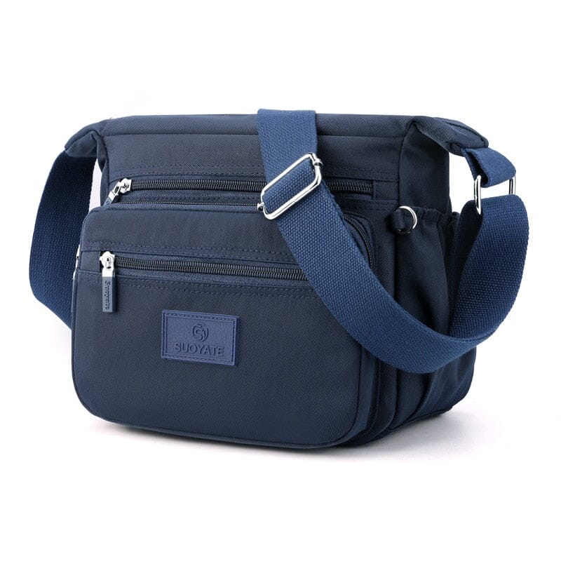 Bolsa Compacta em Nylon Resistente à Água e Fechamento em Zíper Bolsa Compacta em Nylon Resistente à Água e Fechamento em Zíper Importe Go Azul Marinho 