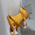 Bolsa Croco Verniz bolsa011 Importe Go Amarelo 