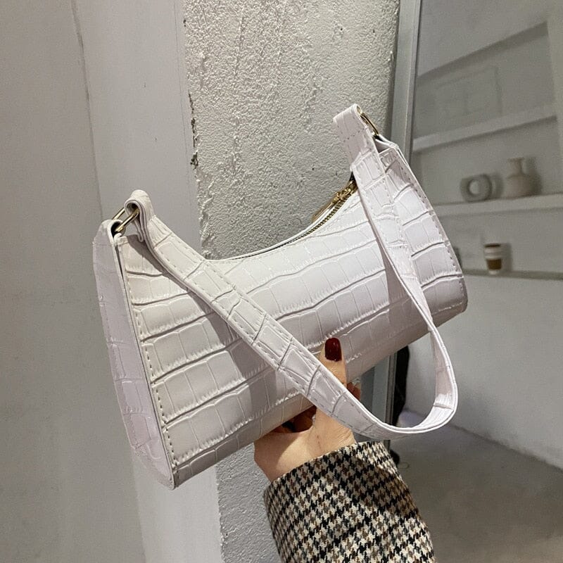 Bolsa Croco Verniz bolsa011 Importe Go Branco 