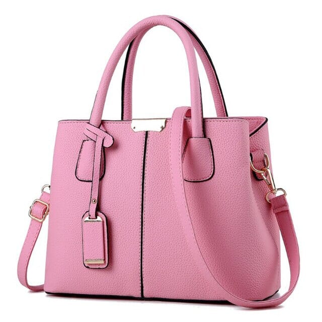 Bolsa De Couro Legítimo Feminina - Victoryz Bolsa Belinda Luxury Importe Go Rosa 