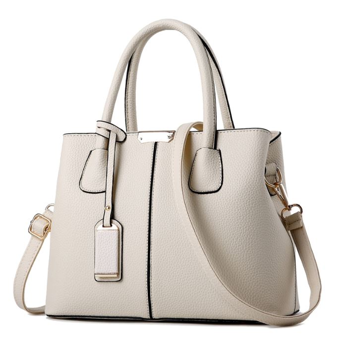 Bolsa Feminina de Ombro em Couro - LuxeShoulder Bolsa Feminina de Ombro em Couro - LuxeShoulder Importe Go Creme 