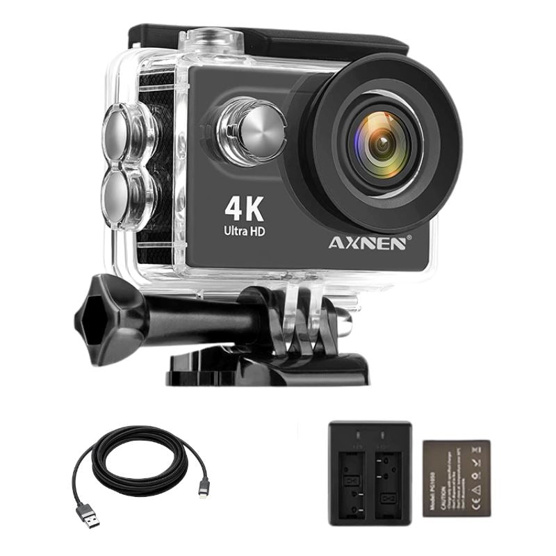 Câmera de Ação Profissional Portátil 4K Ultra HD 60FPS - Estilo Go Pro P16-13 Importe Go Go Pro + Acessórios 