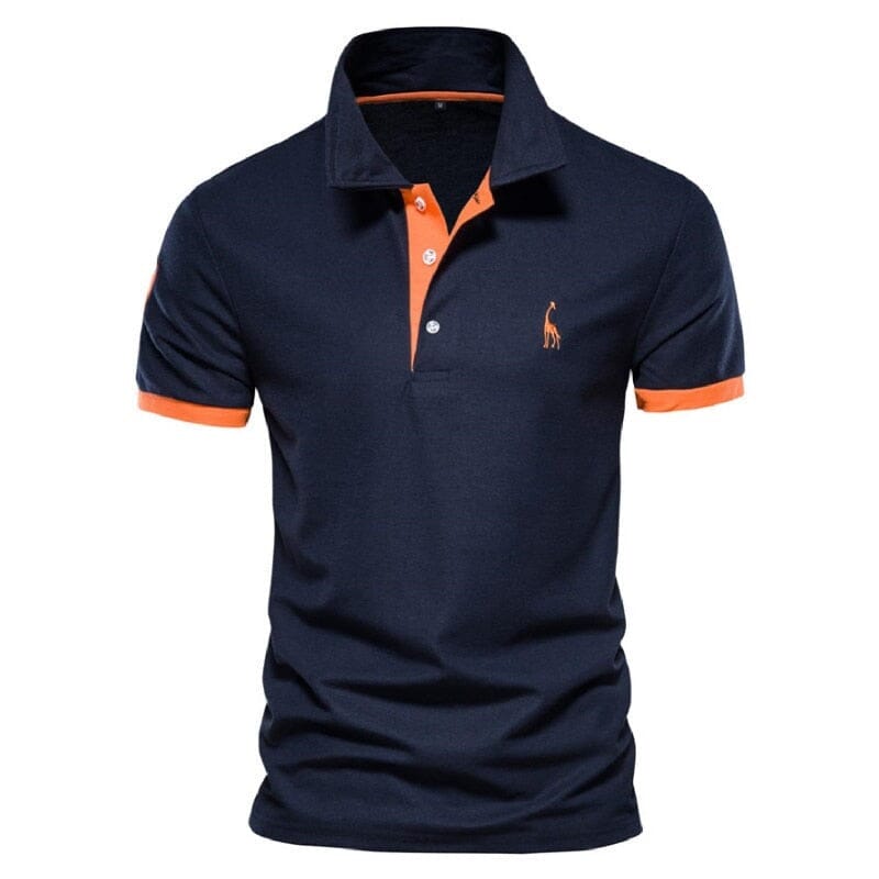 Camisa Polo Masculina Essencial camisa social masculina Importe Go Azul/Laranja P 