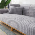 Capa de Sofá Peluciada (Kit Completo) sofa 006 Importe Go Cinza Escuro Sofá 2 Lugares 