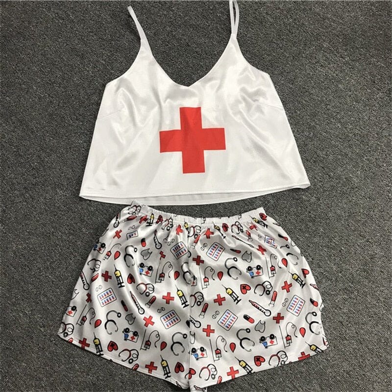 Conjunto De Pijama Feminino Enfermeira Importe Go P 
