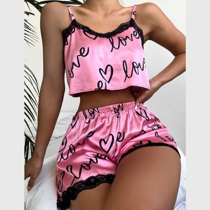Conjunto de Pijama Feminino Love Me Importe Go Rosa P 