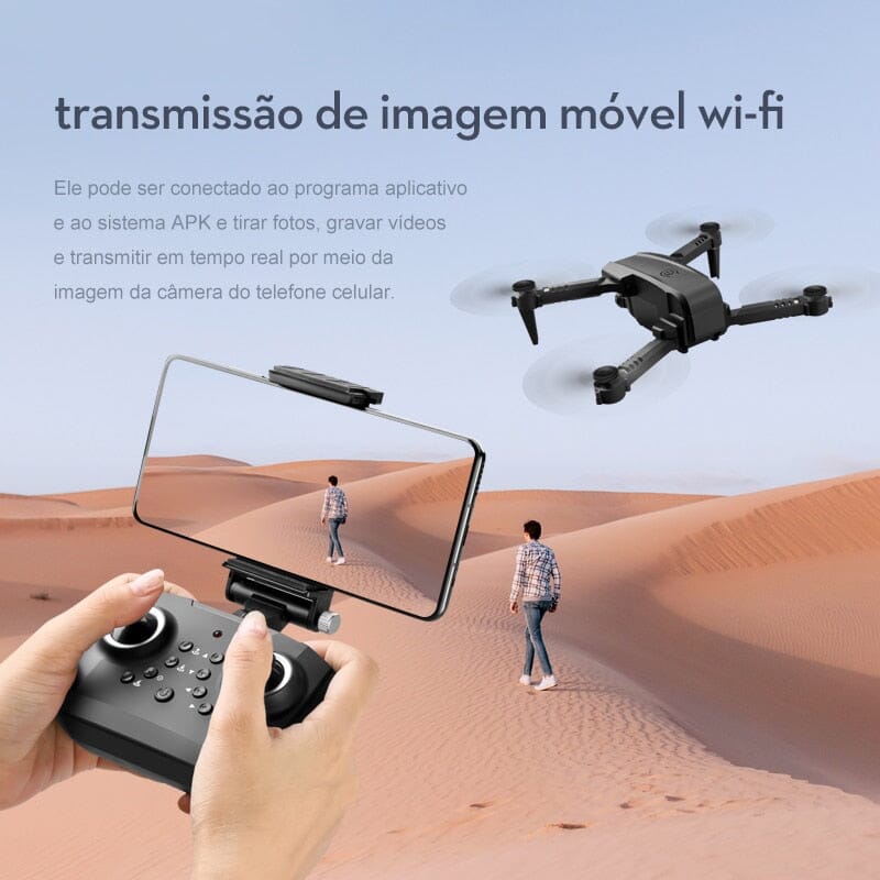 Drone Câmera HD Wifi e GPS Com Suporte Celular/HDPROX4 P5-11 Importe Go 