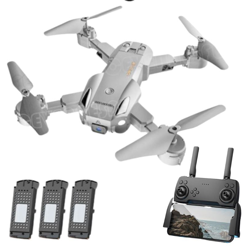 Drone Profissional 5G Wifi com Câmera 4K GPS 3km / ZangãoPro P10-3 Importe Go Branco 3 Baterias de Lítio 
