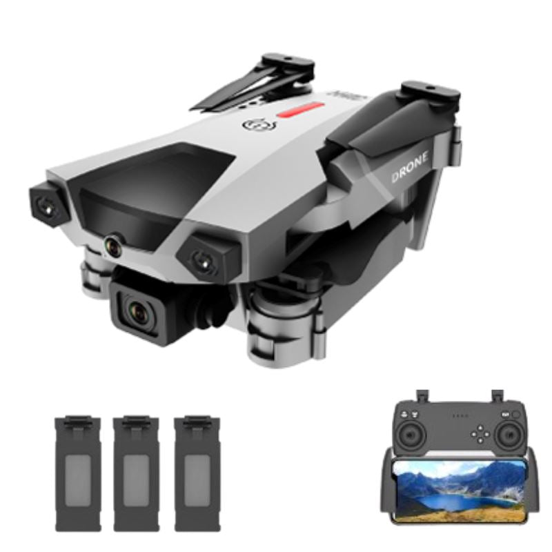 Drone Profissional Com Sensor de Obstáculo Câmera FullHD 4K Wifi / AvangerCopter P10-11 Importe Go Branco 3 Baterias de Lítio 