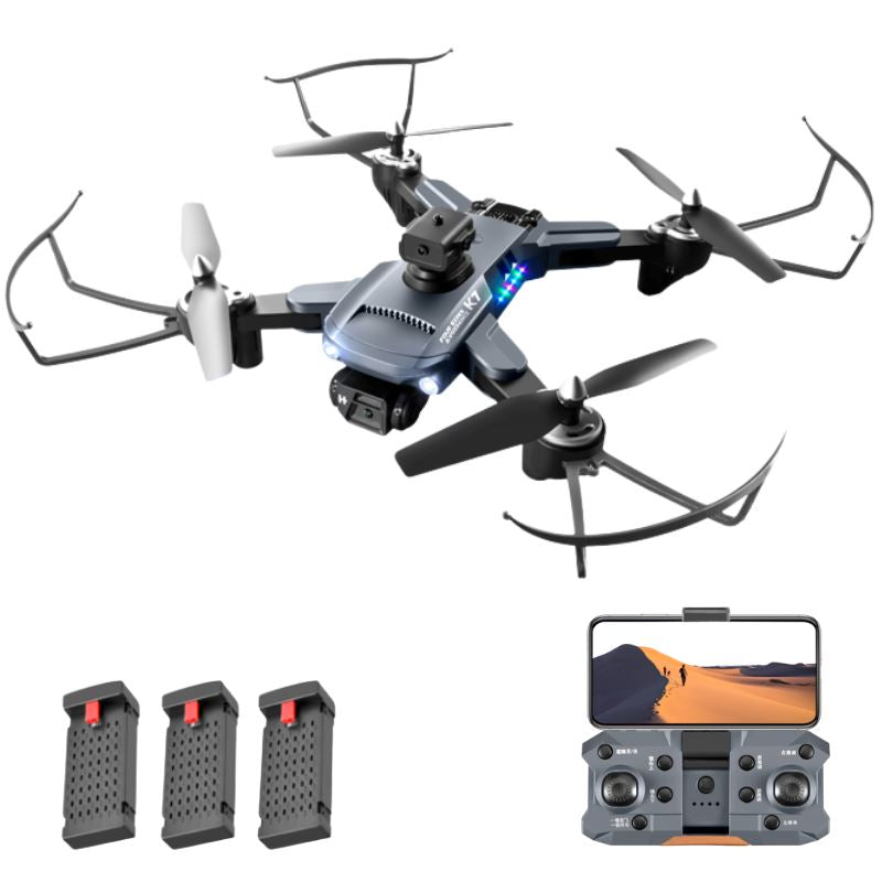 Drone Profissional Zangão Suporte Para Celular Com Câmera 4K FullHD P7-4 Importe Go 3 Baterias 