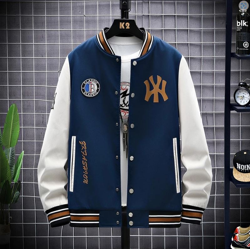 Jaqueta Baseball Colegial Masculina- K2 NY L1P18 Jaqueta K2 NY Importe Go Azul P 