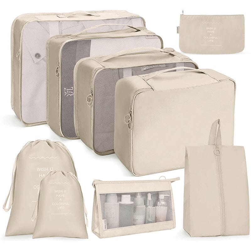 Kit com Bolsas Organizadoras Premium - Compre 5 Leve 8 Kit com Bolsas Organizadoras Premium - Compre 5 Leve 8 Importe Go Bege 