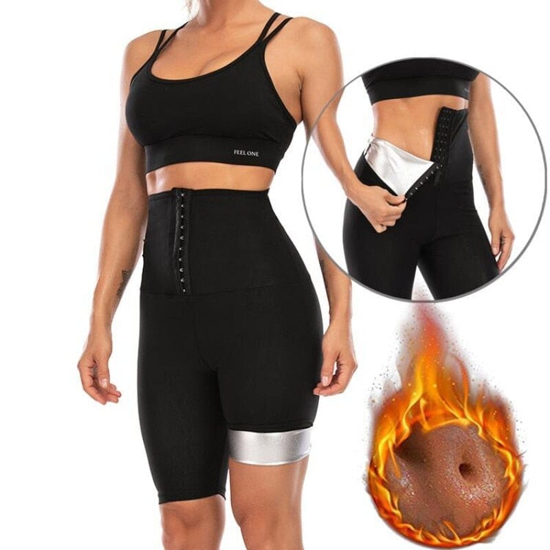 Legging Efeito Sauna - Modela Cintura e Queima Calorias (Queima de Estoque) fitness023 Importe Go 