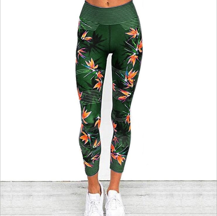 Legging Floral Workout Fitness018 Importe Go Verde S 