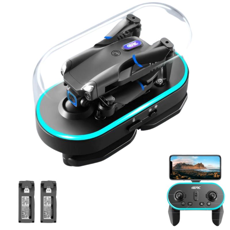 Mini Drone Com Câmera Dupla e Controle Com Suporte Celular 4K FullHD P7-5 Importe Go 2 Baterias 