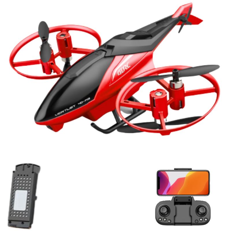 Novo Drone Helicóptero Com Câmera FullHD 4K Wifi GPS P10-12 Importe Go Helicóptero Vermelho 1 Bateria de Lítio 