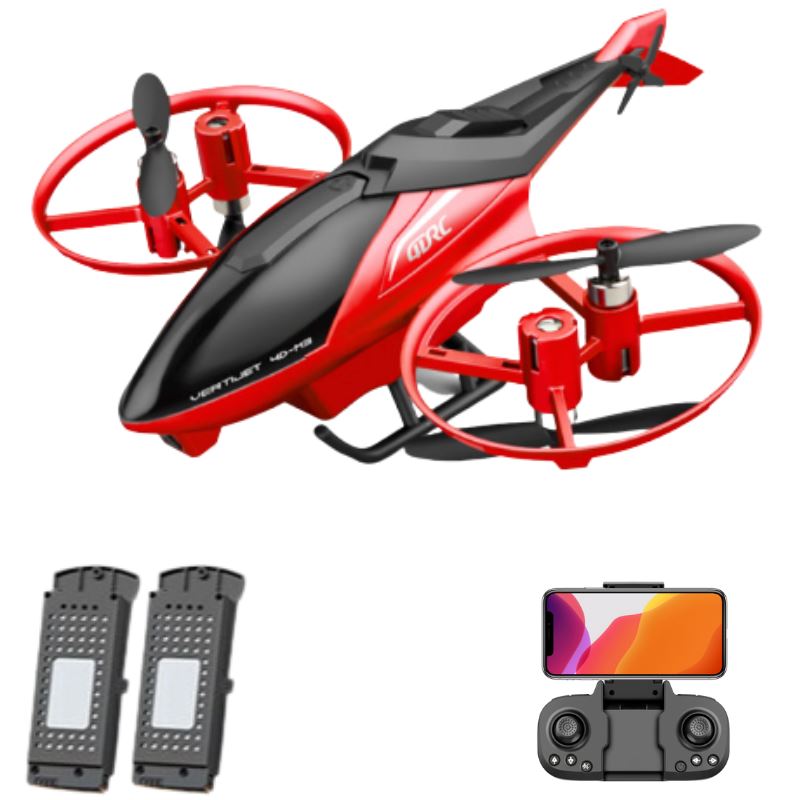 Novo Drone Helicóptero Com Câmera FullHD 4K Wifi GPS P10-12 Importe Go Helicóptero Vermelho 2 Baterias de Lítio 