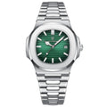 Novo Relógio de Luxo Masculino 2023 0 Importe Go Silver Green 
