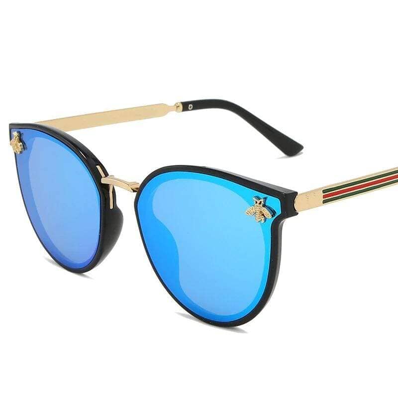 Óculos de Sol de Luxo Feminino - GC Abelha Óculos Importe Go Azul 