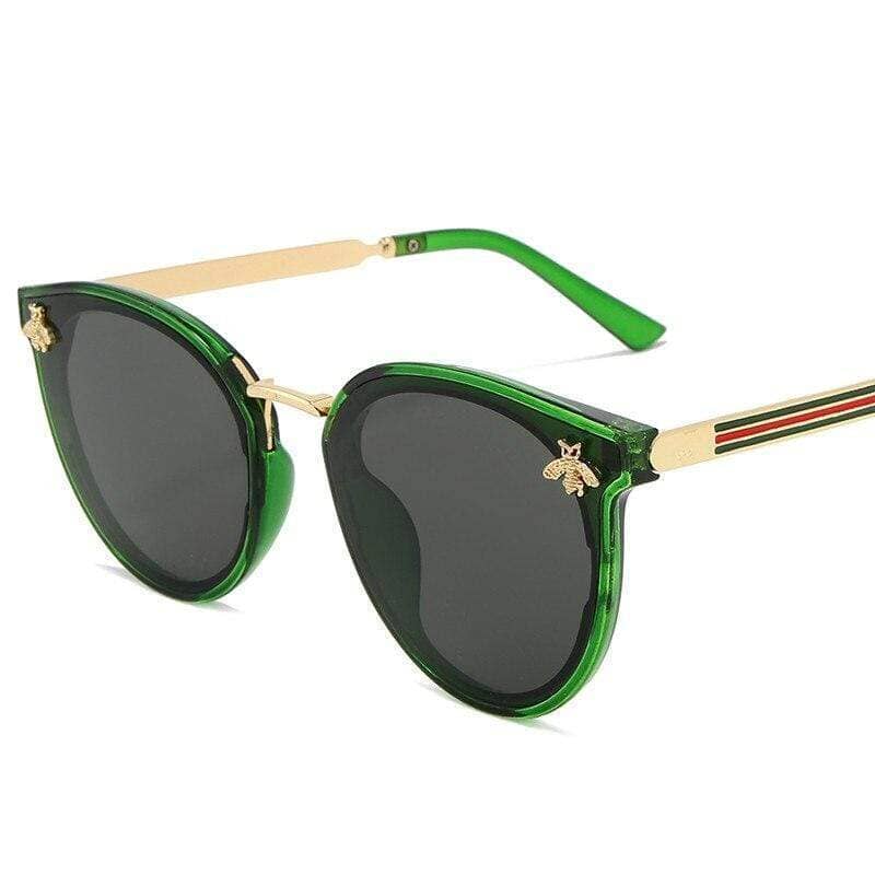 Óculos de Sol de Luxo Feminino - GC Abelha Óculos Importe Go Verde 