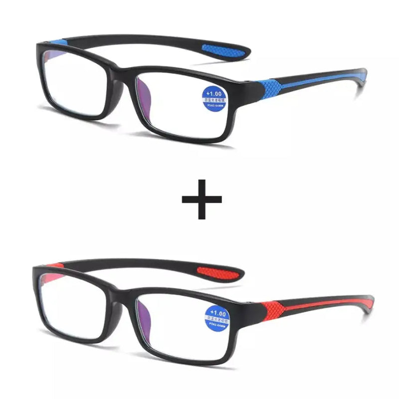Óculos Inteligente Anti Luz Azul - Compre 01 Leve 2 1038 Importe Go Adaptável a Todos os Graus 01 Azul + 01 Vermelho 