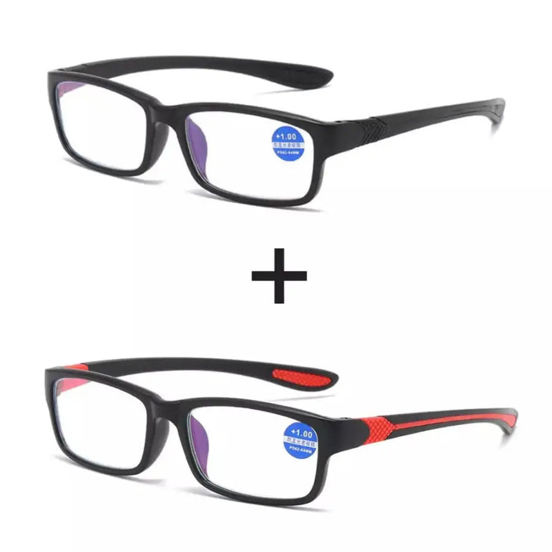 Óculos Inteligente Anti Luz Azul - Compre 01 Leve 2 1038 Importe Go Adaptável a Todos os Graus 01 Vermelho + 01 Preto 