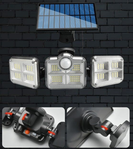Refletor Externo Solar LED com 3 Cabeças - TripleGlow Refletor Externo Solar LED com 3 Cabeças - TripleGlow Importe Go 