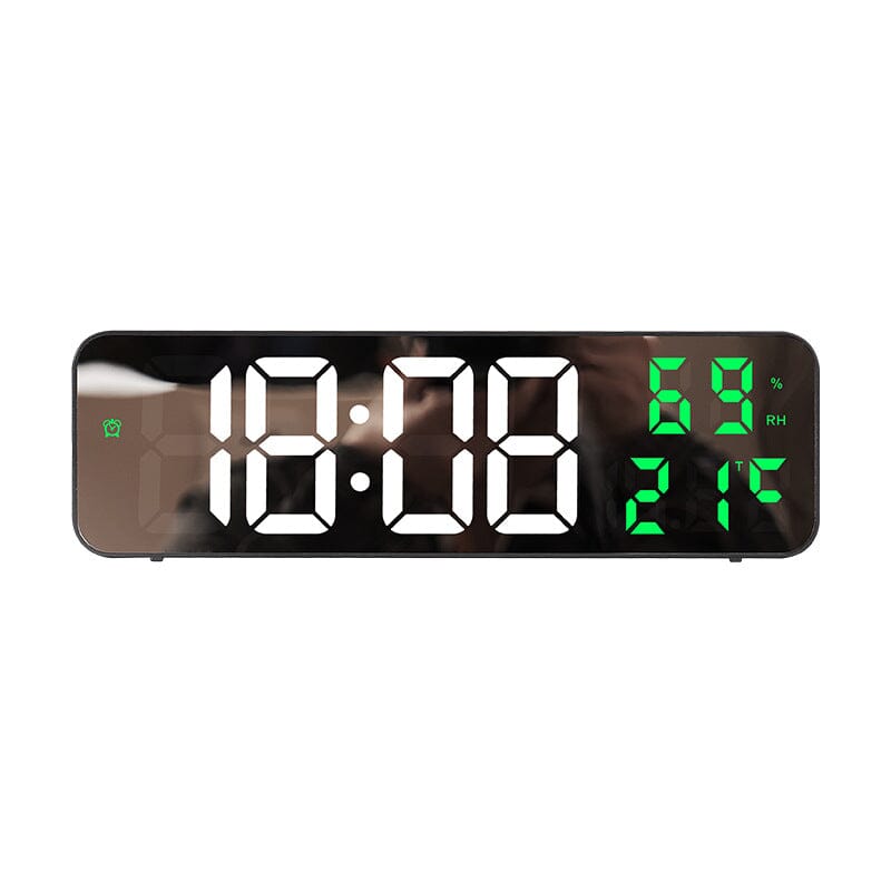 Relógio Digital de Parede com Controle Remoto e Alarme Relógio Digital de Parede com Controle Remoto e Alarme Importe Go 22cm - Verde 