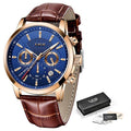 Relógio LIGE Masculino - Clássico Titanium Relógio LIGE Masculino - Clássico Titanium Importe Go Azul Ouro L1 