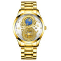 Relógio Masculino de Ouro - Dragon Gold Relógio - Relógio Dragon Gold 004 Importe Go Ouro Branco 