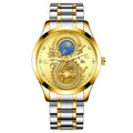 Relógio Masculino de Ouro - Dragon Gold Relógio - Relógio Dragon Gold 004 Importe Go Prata Ouro 