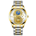 Relógio Masculino de Ouro - Dragon Gold Relógio - Relógio Dragon Gold 004 Importe Go Prata Ouro Branco 