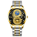 Relógio Masculino de Ouro - Dragon Gold Relógio - Relógio Dragon Gold 004 Importe Go Prata Ouro Preto 