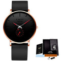 Relógio Minimalista em Aço Inoxidável – Elegance Black Importe Go Rose 