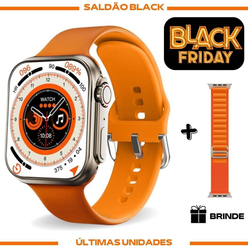 Smartwatch Serie 8 Ultra + Pulseira Extra Smartwatch Serie 8 Ultra + Pulseira Extra Importe Go Laranja 