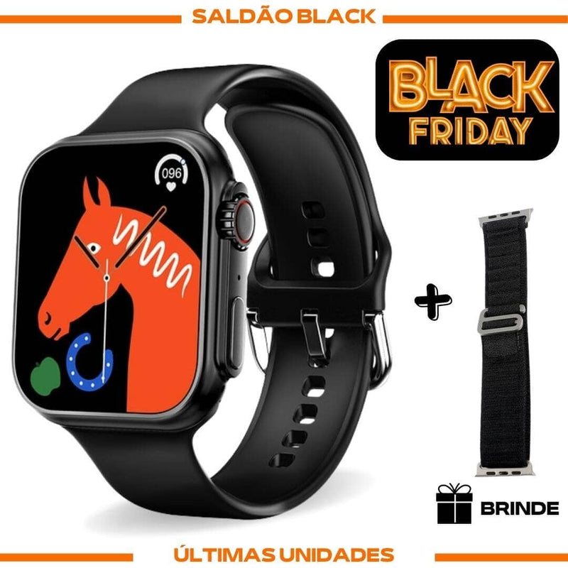 Smartwatch Serie 8 Ultra + Pulseira Extra Smartwatch Serie 8 Ultra + Pulseira Extra Importe Go Preto 