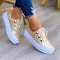 Tênis Feminino Ortopédico Fashion Original Tênis Feminino Ortopédico Fashion Original Importe Go Dourado 33 